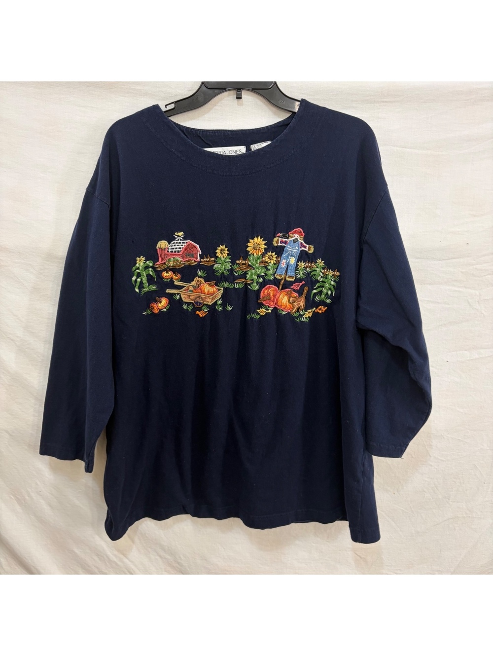 Embroidered Harvest Thanksgiving long sleeve shirt size 1X vintage 90s